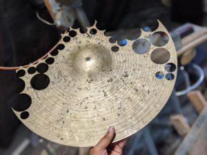 Step 1 : Cut out the shapes from the drum cymbal
