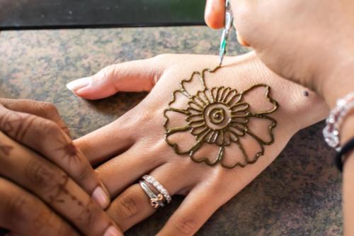 Floral Henna in the Making